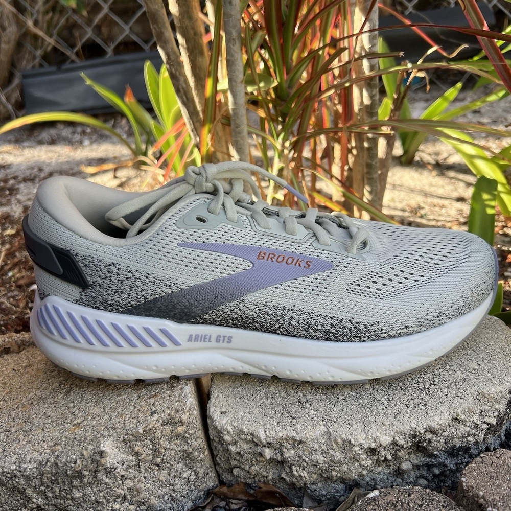 Brooks Ariel GTS 24 Womens Shoes Sz 10 B Running Mercury Ebony Mesh Sneakers